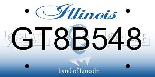 GT8B548 Illinois License Plate