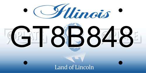 GT8B848 Illinois License Plate