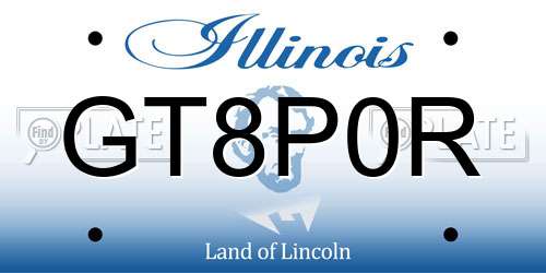 GT8P0R Illinois License Plate