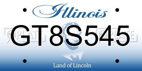 GT8S545 Illinois License Plate