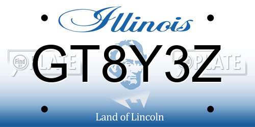 GT8Y3Z Illinois License Plate