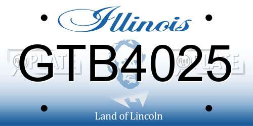 GTB4025 Illinois License Plate