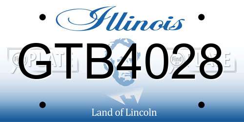 GTB4028 Illinois License Plate