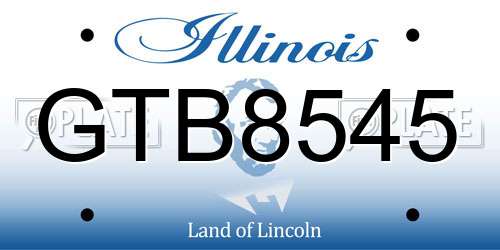 GTB8545 Illinois License Plate
