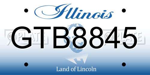 GTB8845 Illinois License Plate