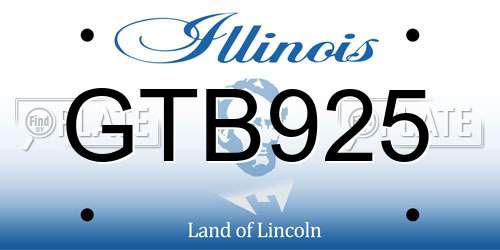 GTB925 Illinois License Plate