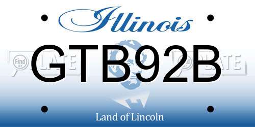 GTB92B Illinois License Plate