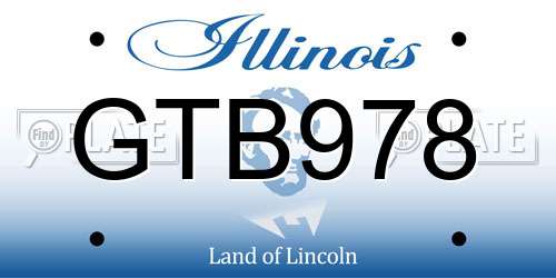 GTB978 Illinois License Plate