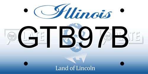 GTB97B Illinois License Plate