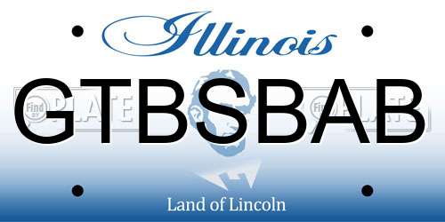 GTBSBAB Illinois License Plate