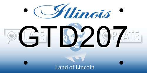 GTD207 Illinois License Plate
