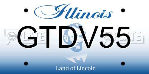 GTDV55 Illinois License Plate