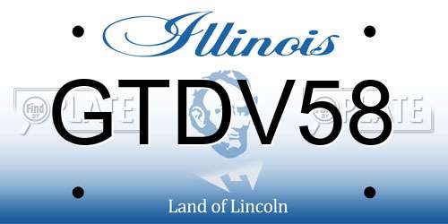GTDV58 Illinois License Plate