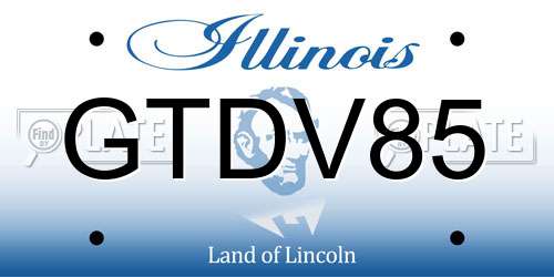 GTDV85 Illinois License Plate