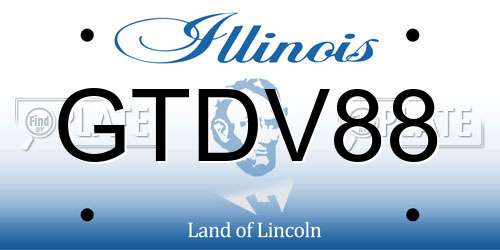 GTDV88 Illinois License Plate