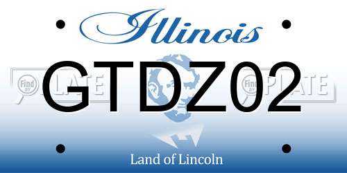 GTDZ02 Illinois License Plate