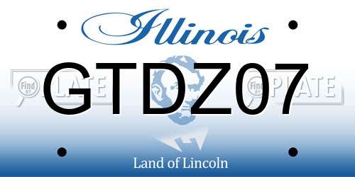 GTDZ07 Illinois License Plate