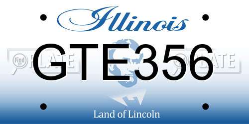 GTE356 Illinois License Plate