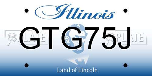 GTG75J Illinois License Plate