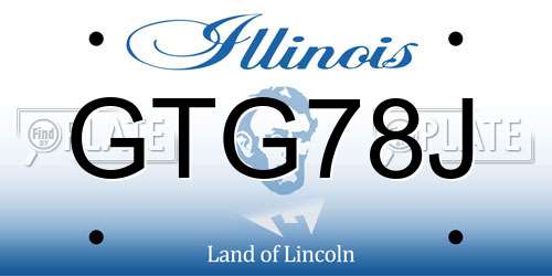 GTG78J Illinois License Plate