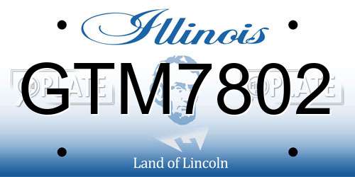 GTM7802 Illinois License Plate