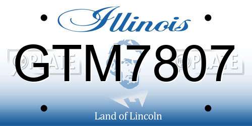 GTM7807 Illinois License Plate