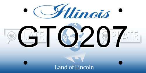 GTO207 Illinois License Plate
