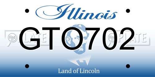 GTO702 Illinois License Plate