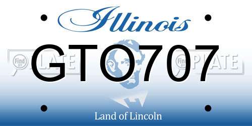 GTO707 Illinois License Plate