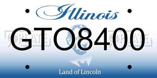 GTO8400 Illinois License Plate