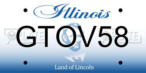 GTOV58 Illinois License Plate