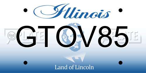 GTOV85 Illinois License Plate