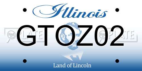 GTOZ02 Illinois License Plate