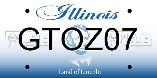 GTOZ07 Illinois License Plate