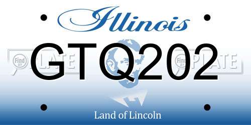 GTQ202 Illinois License Plate