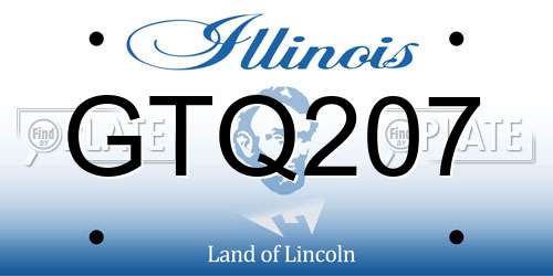 GTQ207 Illinois License Plate