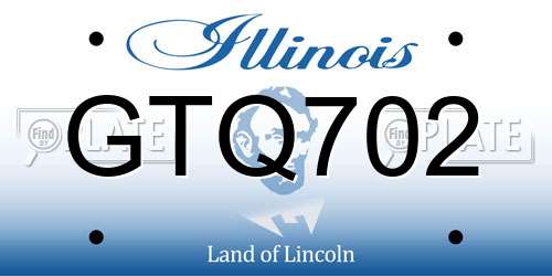 GTQ702 Illinois License Plate