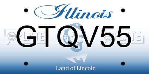 GTQV55 Illinois License Plate