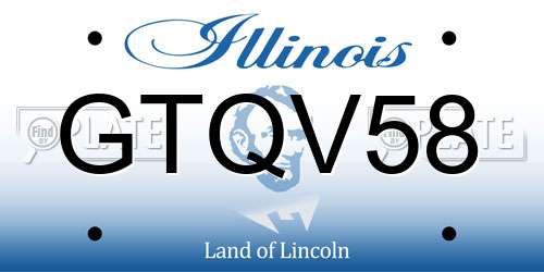 GTQV58 Illinois License Plate