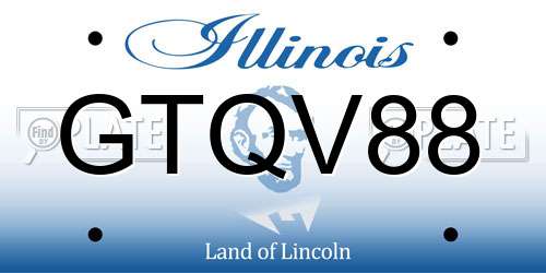 GTQV88 Illinois License Plate