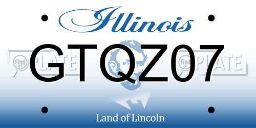 GTQZ07 Illinois License Plate