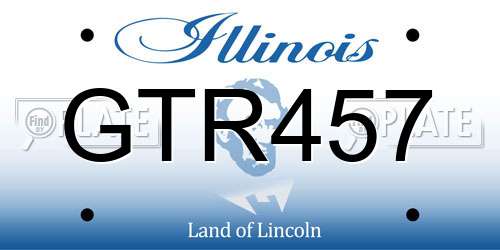 GTR457 Illinois License Plate