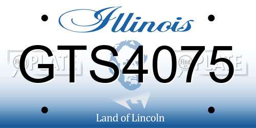 GTS4075 Illinois License Plate