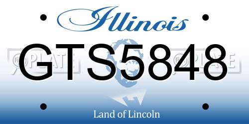 GTS5848 Illinois License Plate