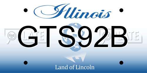 GTS92B Illinois License Plate