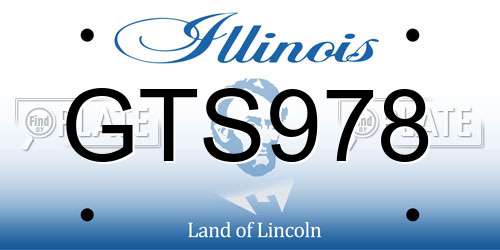 GTS978 Illinois License Plate