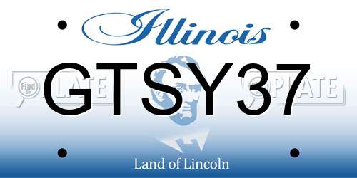 GTSY37 Illinois License Plate