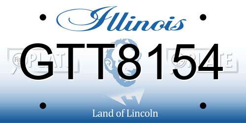 GTT8154 Illinois License Plate