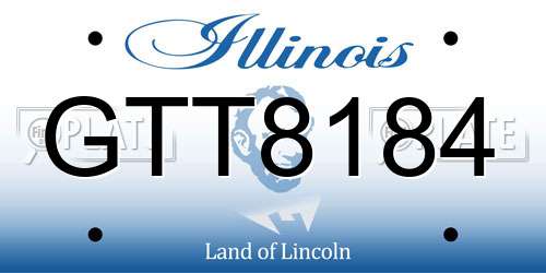 GTT8184 Illinois License Plate