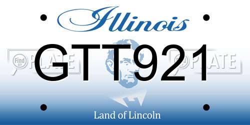 GTT921 Illinois License Plate